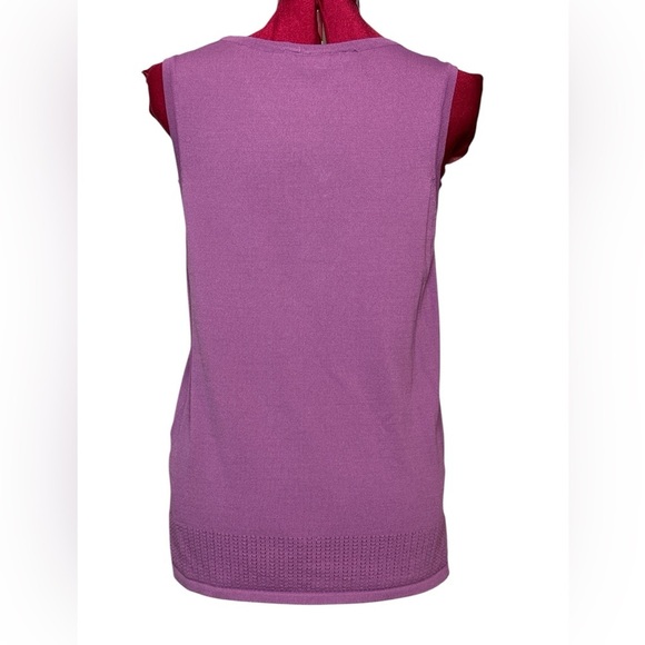 Cleo pink/lavendar sleeveless knit v-neck layering sweater - Picture 4 of 7
